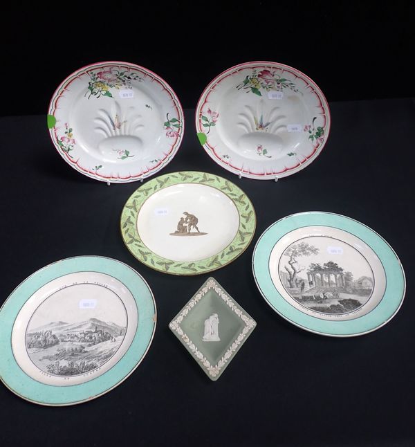 A PAIR OF FRENCH FAIENCE STYLE PLATES