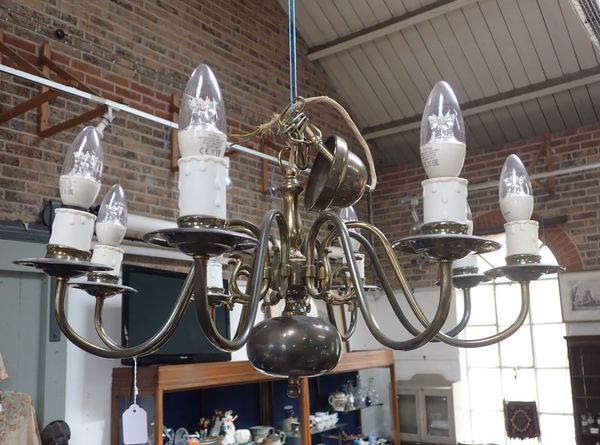 AN EIGHT-BRANCH DUTCH STYLE CHANDELIER