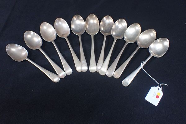 ELEVEN SILVER DESSERT SPOONS, SHEFFIELD 1911