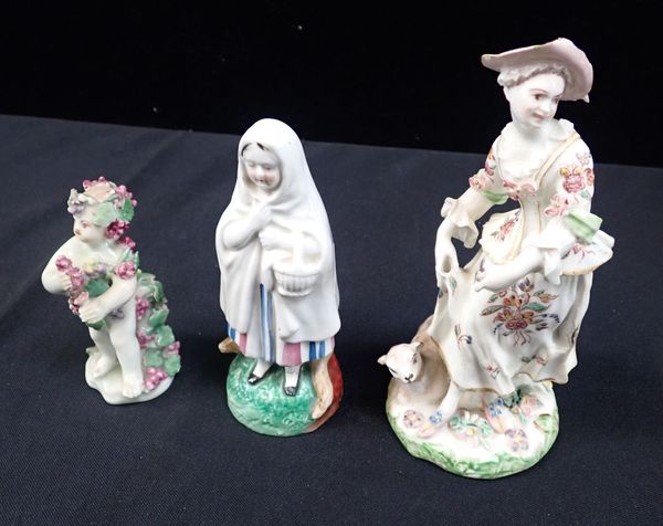 THREE 18TH AND 19TH CENTURY CENTURY PORCELAIN FIGURES