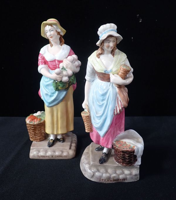 TWO COPELAND SPODE BONE CHINA ‘CRIES OF LONDON’ FIGURES