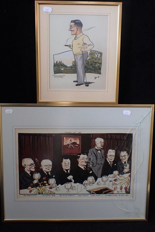 AFTER 'MEL' (ACTIVE 1930s) CARTOON  OF POLITICAL FIGURES, WITH GOLFING CONNECTIONS1936