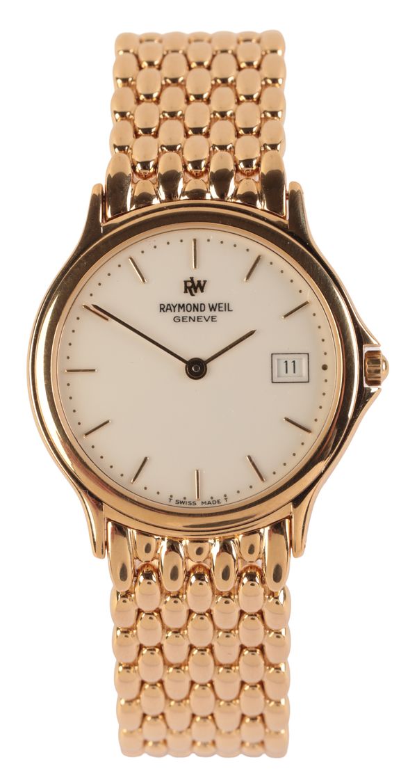 RAYMOND WEIL: A GENTLEMAN'S GOLD-PLATED DRESS WATCH