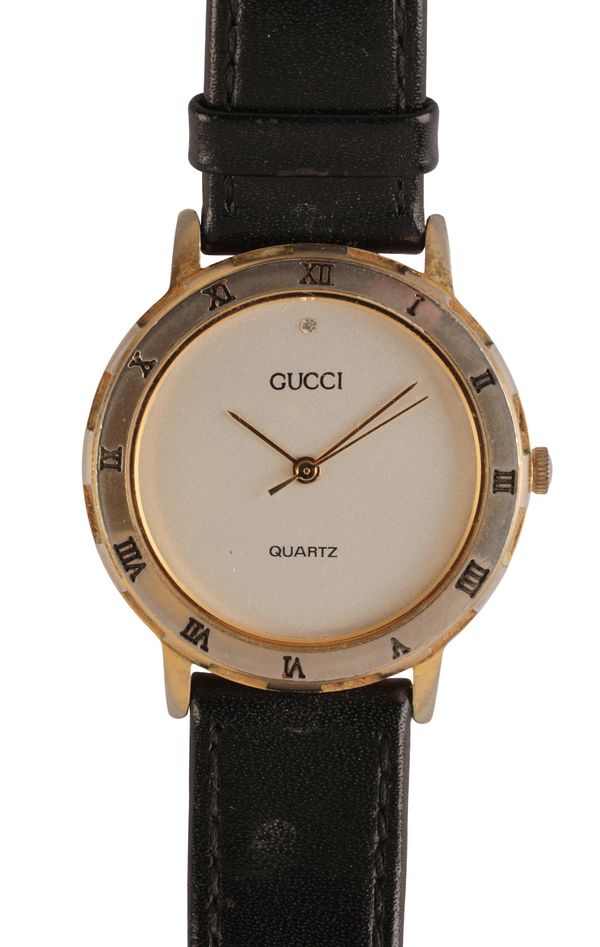 GUCCI: A  LADIES' GOLD-PLATED WRISTWATCH