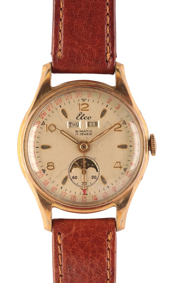 ELCO: A GENTLEMAN'S GOLD-PLATED WRISTWATCH