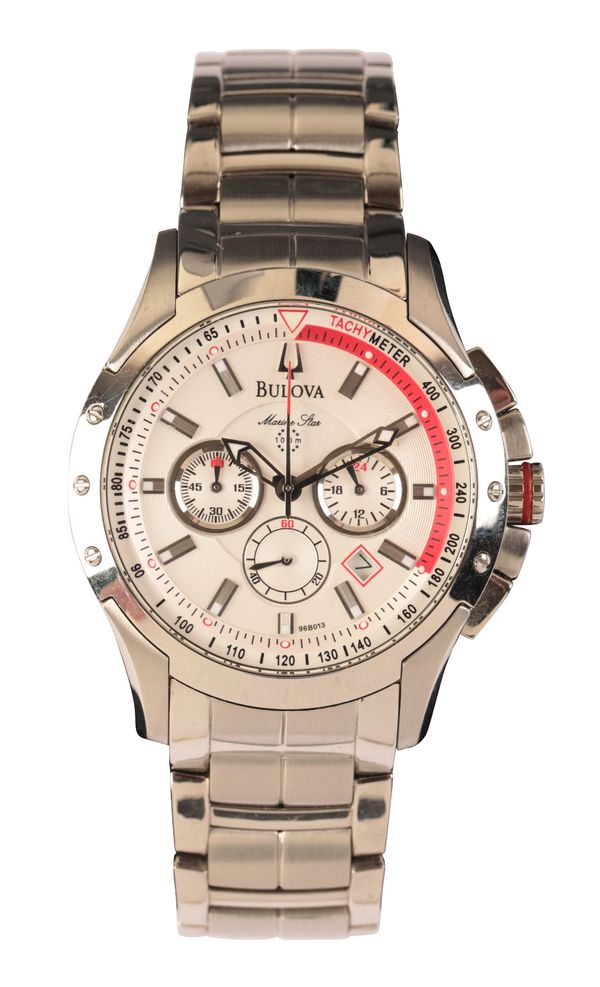 BULOVA MARINE STAR: A GENTLEMAN'S STAINLESS STEEL BRACELET WATCH