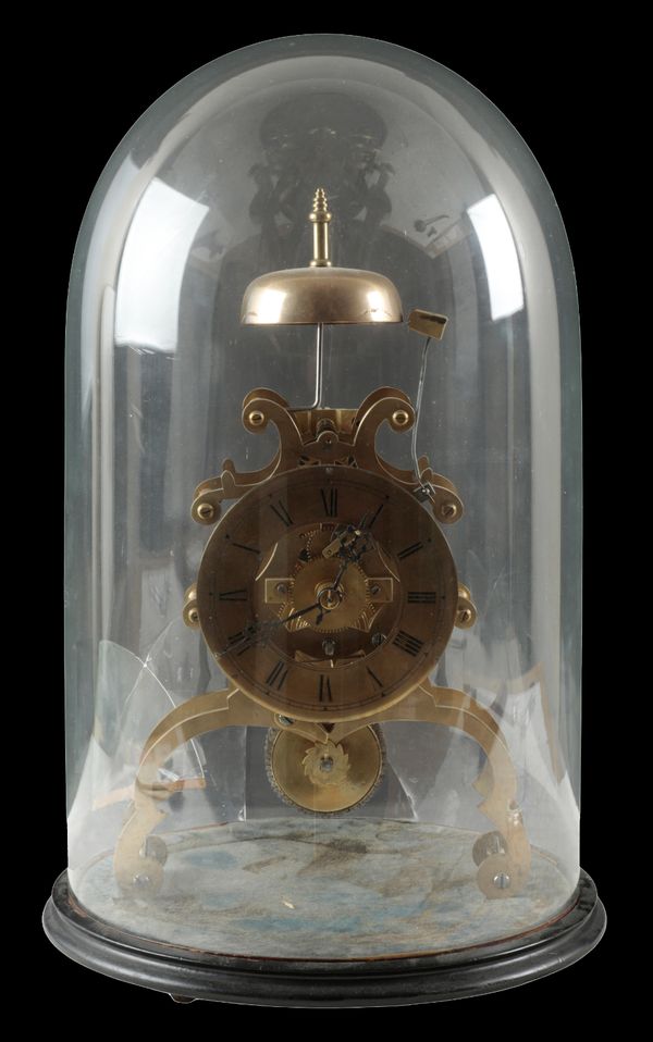 A VICTORIAN BRASS SKELETON CLOCK