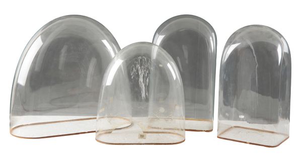 FOUR VICTORIAN GLASS DOMES