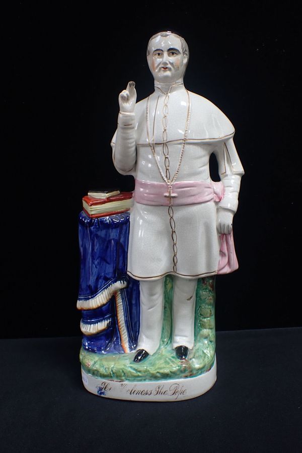 A LARGE STAFFORDSHIRE FIGURE; 'HIS HOLINESS THE POPE'