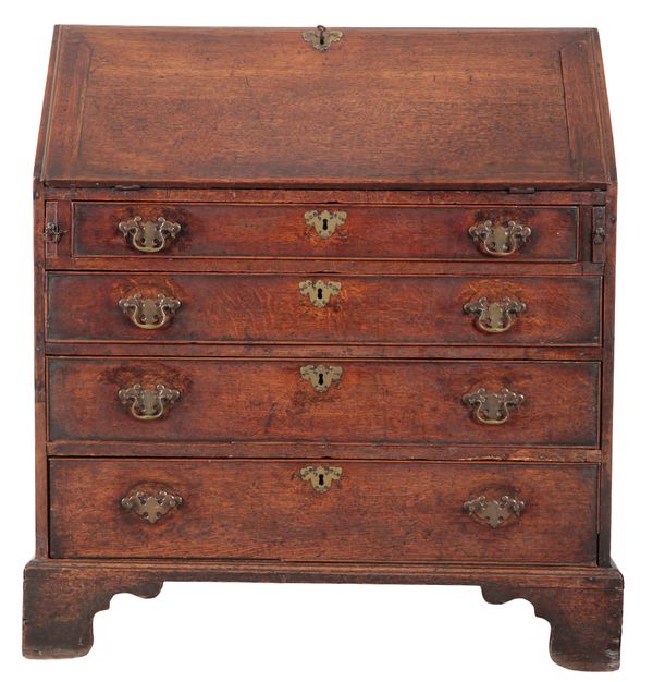 A GEORGE III OAK BUREAU