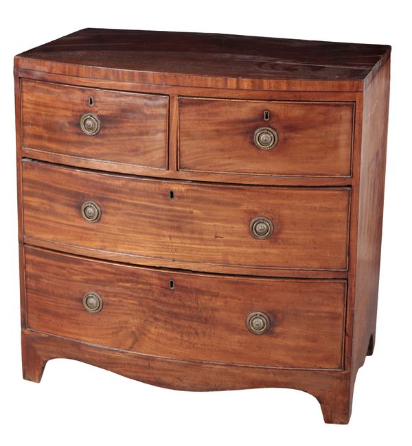 A REGENCY MAHOGANY BOWFRONT CHEST OF DRAWERS