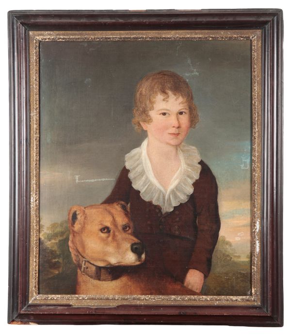 ENGLISH SCHOOL, 19TH CENTURY A portrait of a young boy and his dog