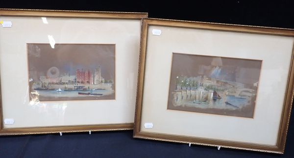 TWO 19TH CENTURY THAMES-SIDE VIEWS OF LONDON