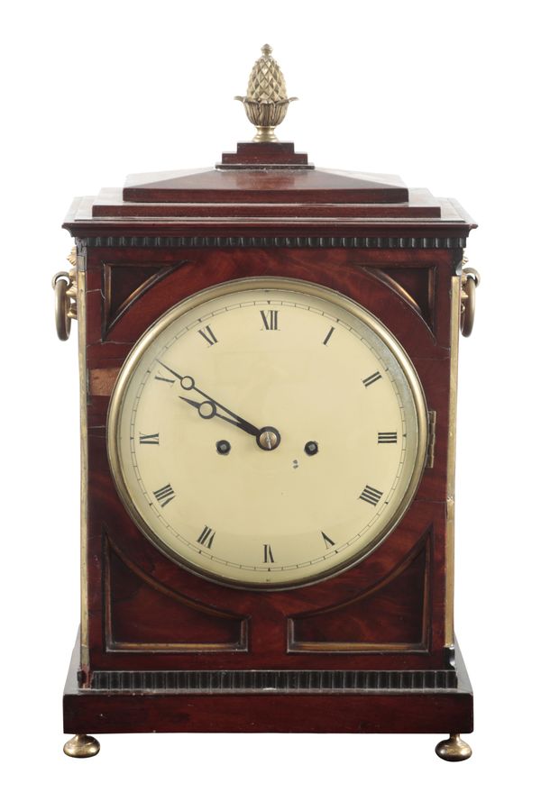 A REGENCY MAHOGANY BRACKET CLOCK