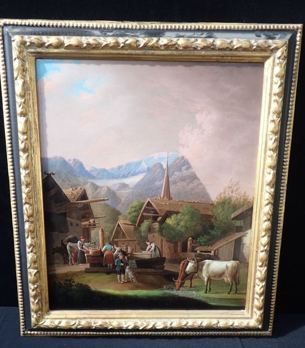 ALPINE SCENE, EARLY 19th CENTURY