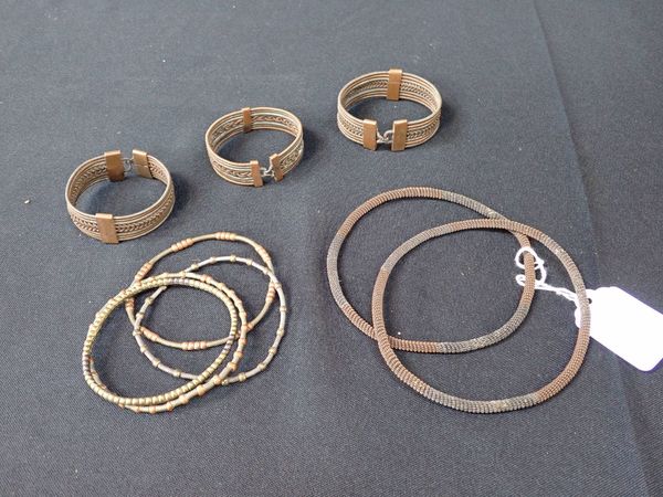 A COLLECTION OF AFRICAN WIRE BRACELETS