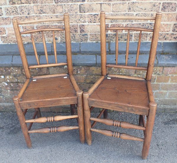 A PAIR OF 19TH CENTURY ELM AND ASH COUNTRY CHAIRS