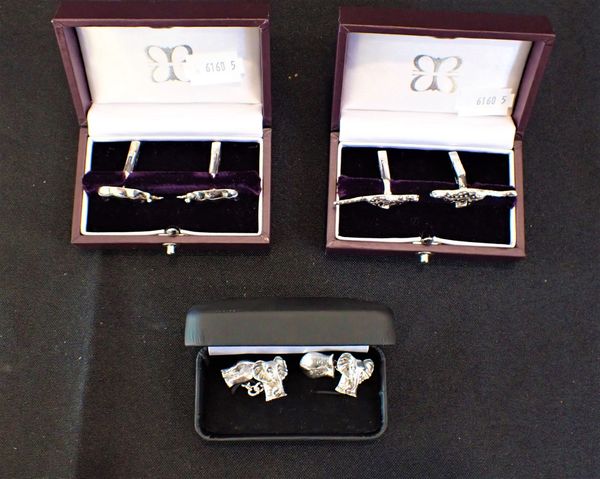 TWO PAIRS OF MAPPIN & WEBB STERLING SILVER CUFFLINKS