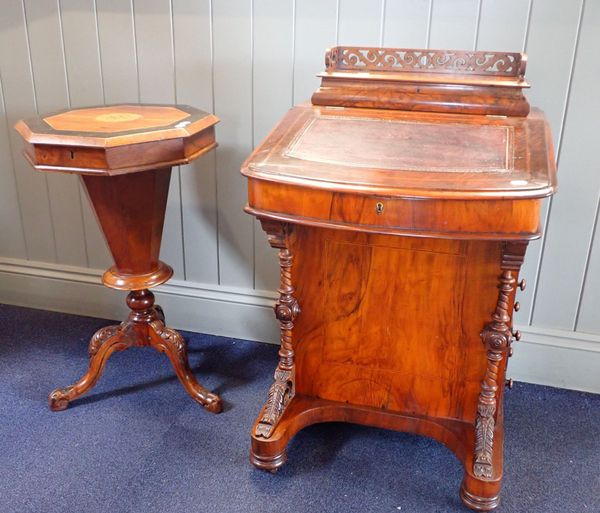 A  VICTORIAN MAHOGANY DAVENPORT