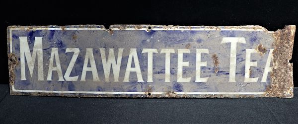 A MAZAWATTEE TEA ENAMEL ADVERTISING SIGN