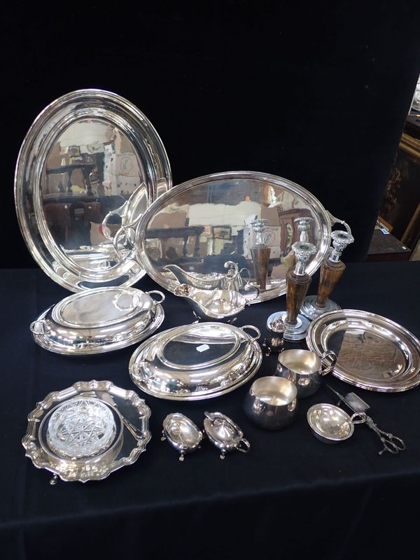 A COLLECTION OF PLATED WARES