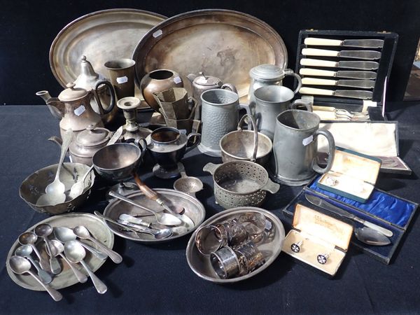 A QUANTITY OF SILVER-PLATED WARE