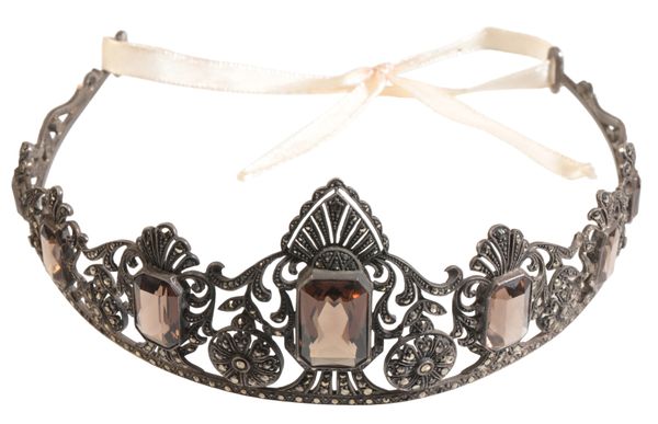 A SMOKEY QUARTZ AND MARCASITE TIARA