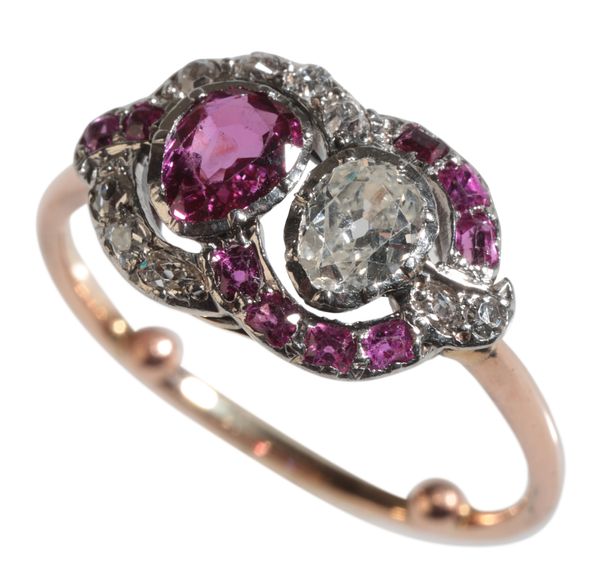AN EDWARDIAN RUBY AND DIAMOND RING