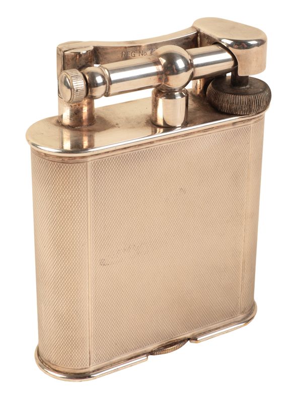 DUNHILL: A NICKEL SILVER TABLE LIGHTER