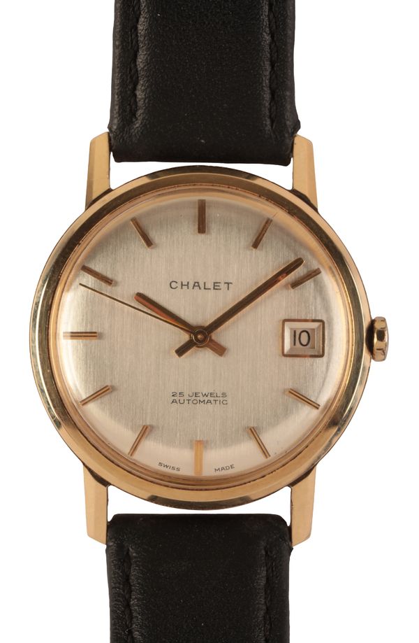 CHALET: A GENTLEMAN'S 9CT GOLD WRISTWATCH