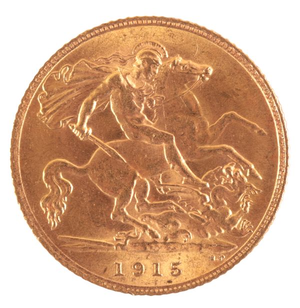 A 1915 GEORGE V HALF SOVEREIGN