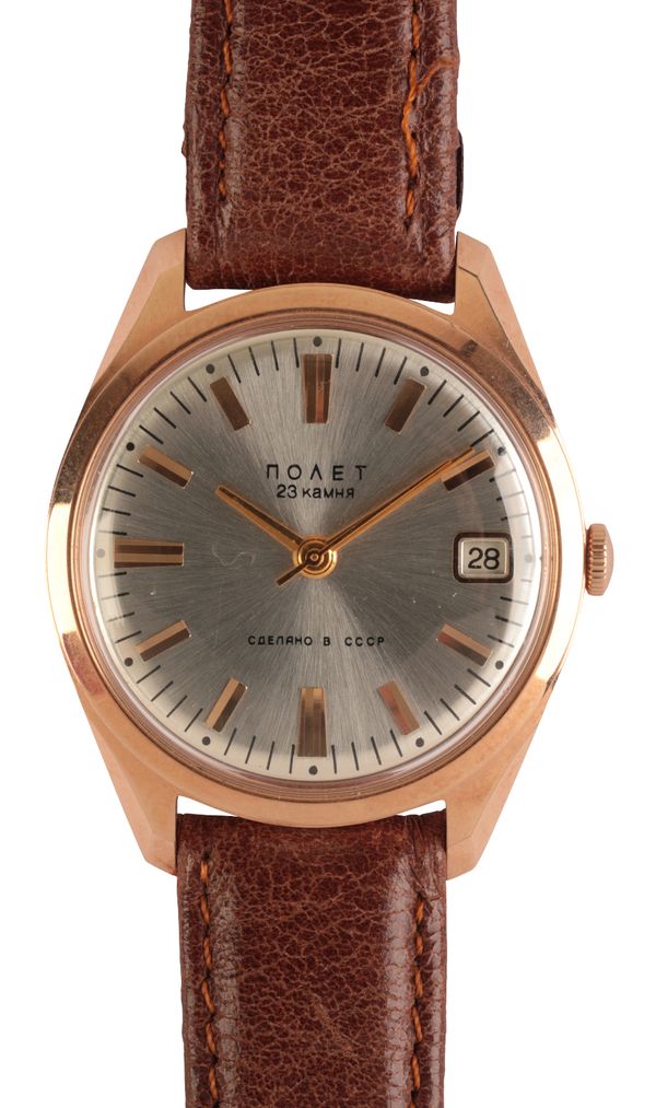 NOMET: A GENTLEMAN'S 14CT ROSE GOLD WRISTWATCH