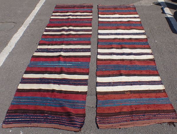 A PAIR OF PERSIAN NOMADIC KELIM RUNNERS