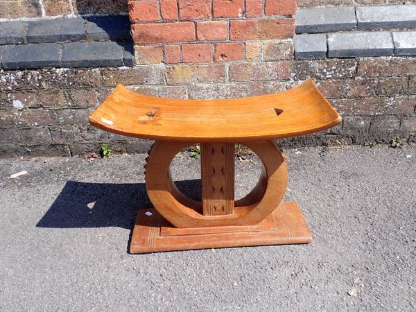 AN ASHANTI HARDWOOD STOOL