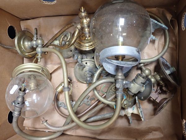 A COLLECTION OF WALL GAS LAMPS, CONVERTED TO ELECTRICITY