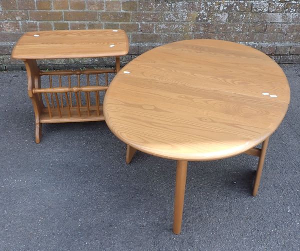 AN ERCOL ELM MAGAZINE TABLE