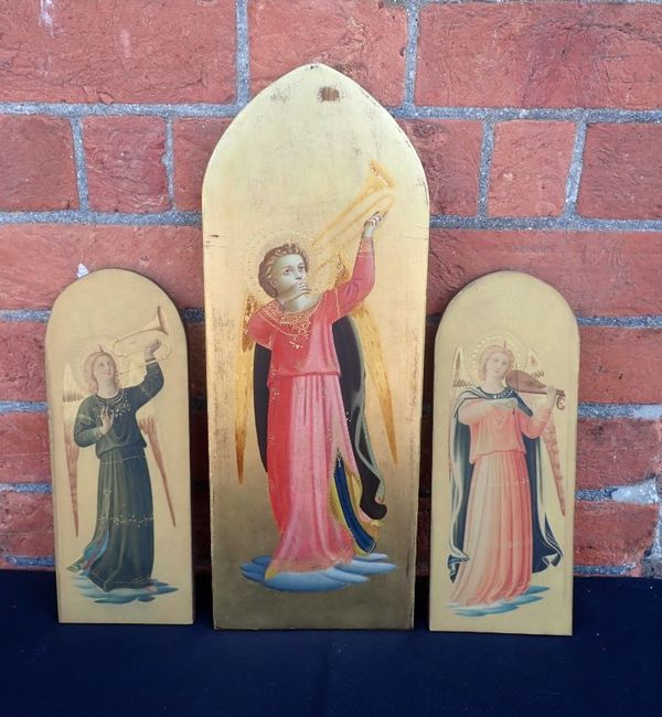 THREE REPRODUCTION ALTARPIECE PANELS AFTER FRA ANGELICO