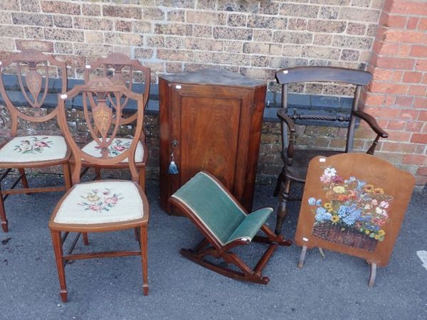 A 19TH CENTURY WINDSOR ARMCHAIR WITH ROPE-TWIST SPLAT