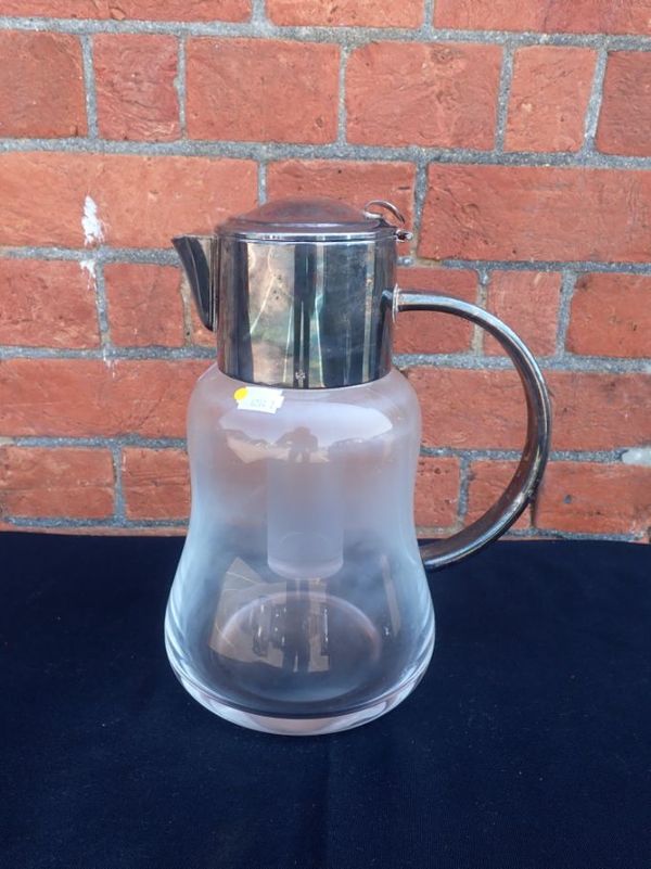 A LEMONADE, WATER, OR PIMM'S JUG WITH SILVER-PLATED MOUNT