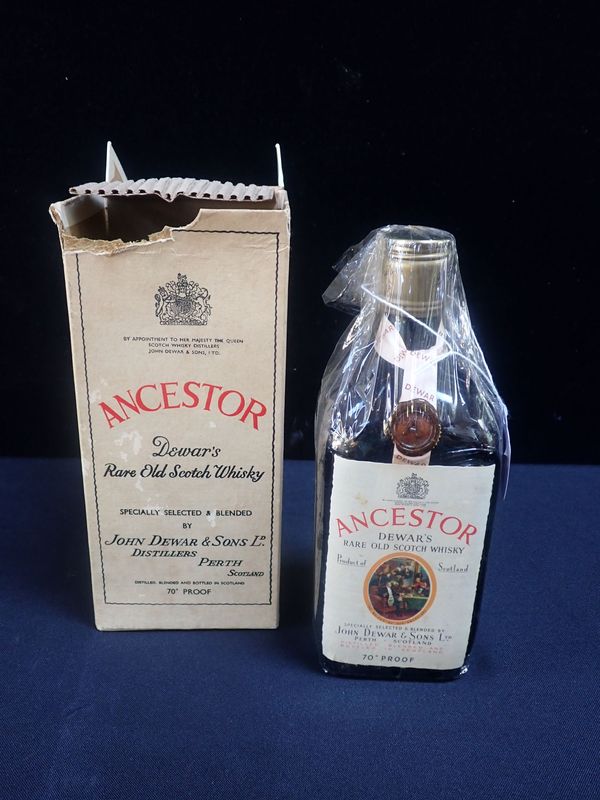 A BOTTLE OF DEWAR'S ANCESTOR RARE OLD SCOTCH WHISKY