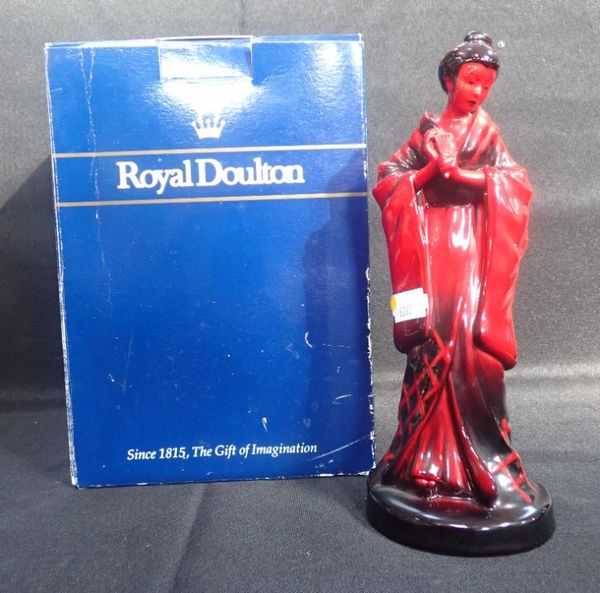 A ROYAL DOULTON FLAMBE FIGURE 'THE GEISHA'