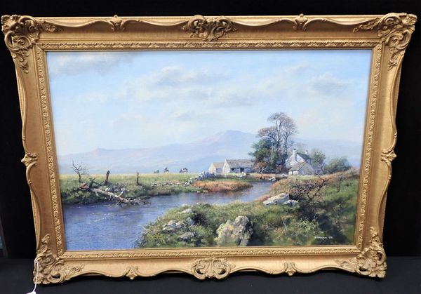 PHILIP STANTON: RIVER LANDSCAPE WITH COTTAGE