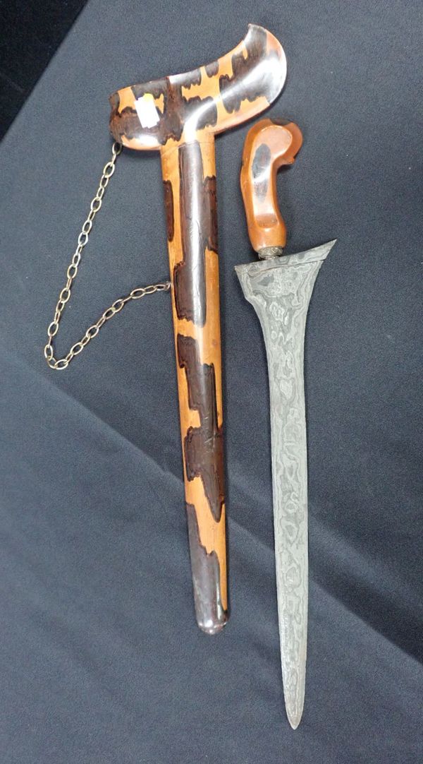 A KRIS, IN WOODEN SCABBARD