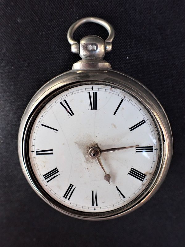 JOHN THRISTLE, STOGURSEY (SOMERSET): A SILVER PAIR-CASED FUSEE WATCH