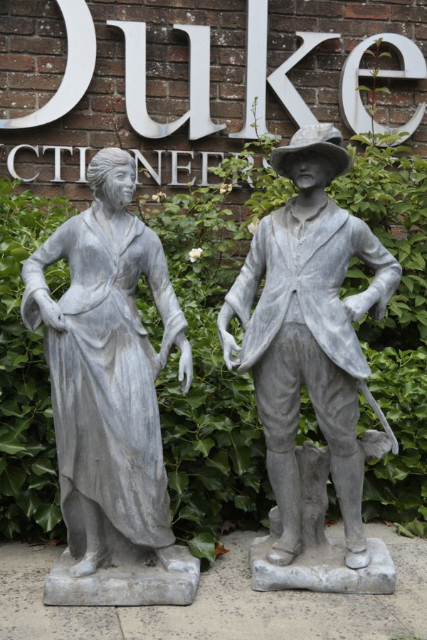 AFTER JOHN CHEERE (1709–1787) A PAIR OF LEAD GARDEN FIGURES