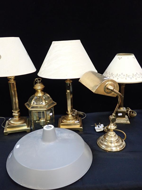 A BRASS STUDENT'S LAMP