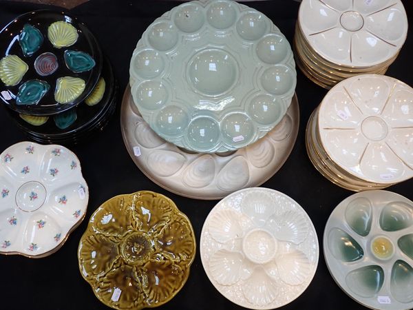 A COLLECTION OF OYSTER PLATES