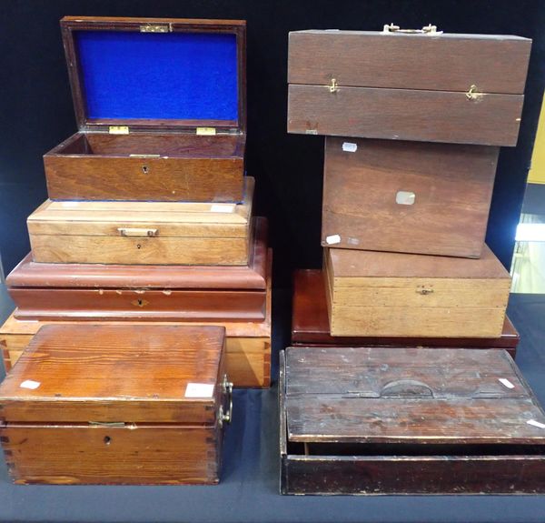 A COLLECTION  OF WOODEN BOXES