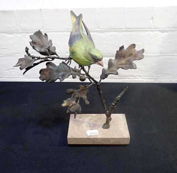 AN ALBANY FINE CHINA BISQUE PORCELAIN GREENFINCH