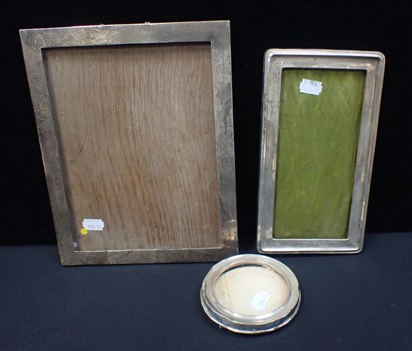 THREE SILVER PHOTOGRAPH FRAMES